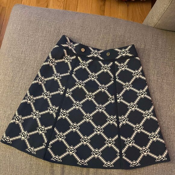 Ultra Rare Sandro Madere Logo Pattern A-line knitted skirt with jacquard - Picture 2 of 8